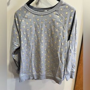 Old Mavy Grey and Gold Polka Dot Pullover Sweatshirt - Size Medium